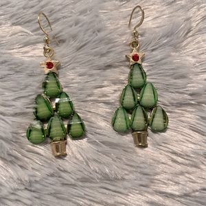 Festive Christmas tree earrings in time for the holidays. Ho Ho Ho